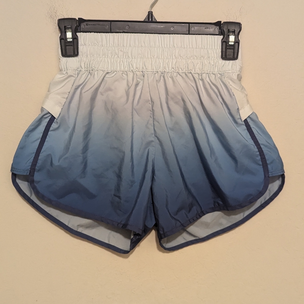 Peach Athletic shorts three shades of blue size XXS